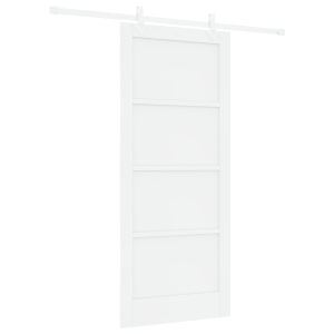 Puerta Deslizante  con Juego de Hardware Blanca 86x198.5 cm Madera Maciza de Pino H