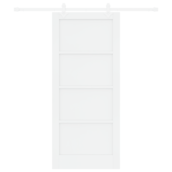 Porta Deslizante  com Conjunto de Ferragens Branca 86x198.5 cm Madeira Maciça de Pinho M 4