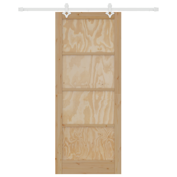 Puerta Deslizante  con Set de Herrajes 86x211 cm de Madera Maciza de Pino M 4
