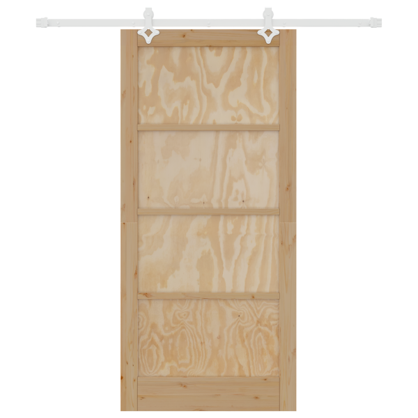 Puerta Deslizante  con Juego de Hardware 93x202 cm de Madera Sólida de Pino M 4