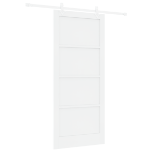 Puerta Deslizante  con Juego de Hardware Blanca 93x211 cm Madera Sólida de Pino H