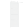 Puerta Deslizante  con Set de Hardware Blanca 93x232 cm Madera Maciza Pino 2