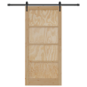 Puerta Corrediza  con Juego de Herrajes 93x202 cm Madera Maciza de Pino 4