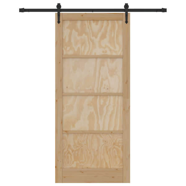 Puerta Deslizante  con Set de Hardware 93x211 cm Madera Maciza de Pino M 4