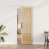 Puerta Deslizante con Juego de Herrajes 61x198.5 cm Madera Maciza de Pino 1