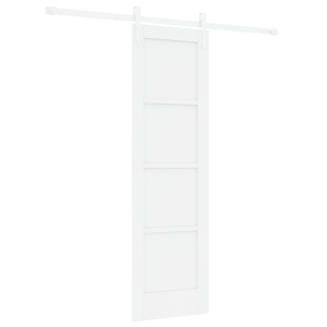 Puerta Corredera  con Juego de Herrajes Blanca 61x198.5 cm Madera Sólida de Pino H