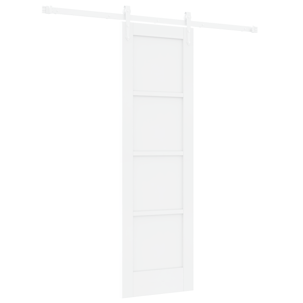 Puerta Corredera  con Juego de Herrajes Blanca 61x198.5 cm Madera Sólida de Pino M 2