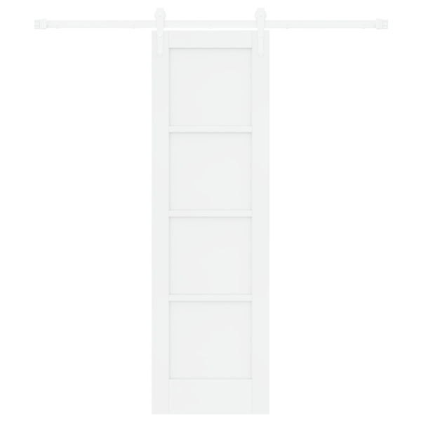 Porta Deslizante  com Conjunto de Ferragens Branca 61x198.5 cm Madeira Sólida de Pinho M 4