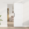 Puerta Corredera  con Set de Hardware Blanco 73.5x198.5 cm Madera Maciza de Pino 3