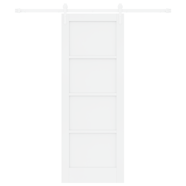 Puerta Corredera  con Set de Hardware Blanco 73.5x198.5 cm Madera Maciza de Pino M 4