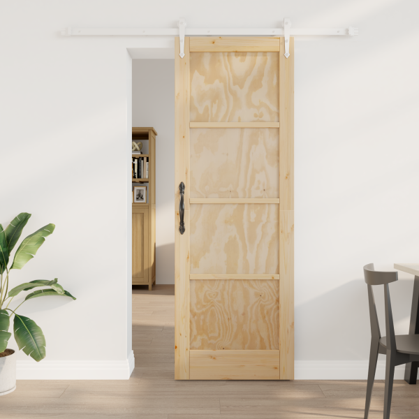 Puerta deslizable  con juego de herrajes 73.5x211 cm Madera maciza de pino D