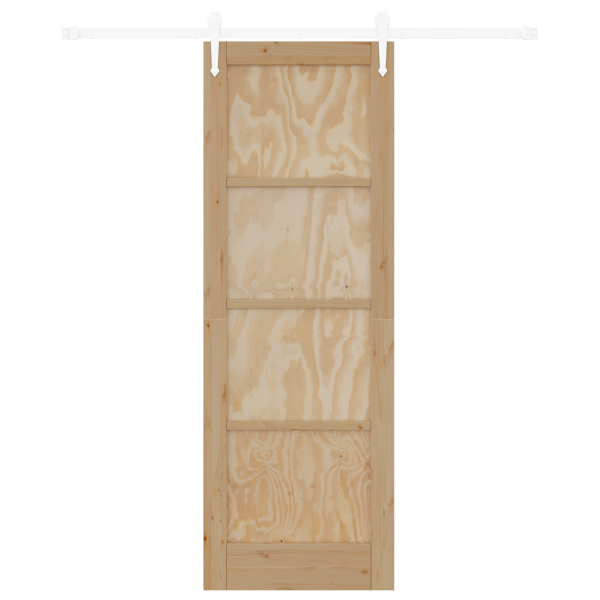 Porta Deslizante  com Conjunto de Ferragens 73.5x211 cm Madeira Sólida de Pinho M 4