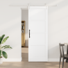 Puerta Corrediza  con Juego de Hardware Blanco 73.5x211 cm de Madera Maciza de Pino 1