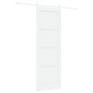 Puerta Corrediza  con Juego de Hardware Blanco 73.5x211 cm de Madera Maciza de Pino H