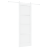 Puerta Corrediza  con Juego de Hardware Blanco 73.5x211 cm de Madera Maciza de Pino 2