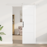 Porta Deslizante  com Conjunto de Hardware Branco 73.5x211 cm Madeira Sólida de Pinho 3