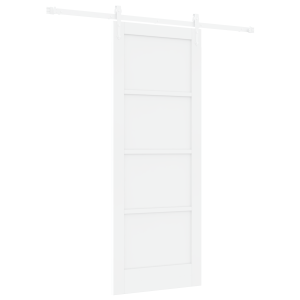 Porta Deslizante  com Conjunto de Hardware Branco 78x202 cm Madeira Sólida de Pinus H