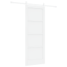 Puerta deslizante  con juego de hardware blanca 78x202 cm de madera sólida de pino 2