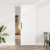 Puerta Corrediza  con Juego de Hardware Blanca 78x211 cm Madera Maciza de Pino 1