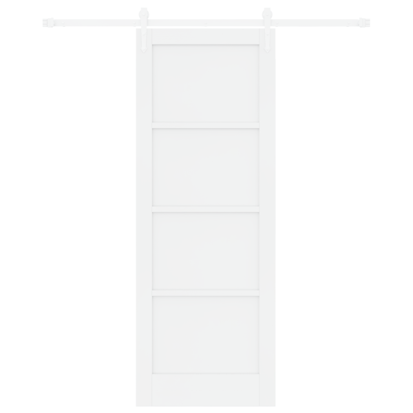 Puerta Corrediza  con Juego de Hardware Blanca 78x211 cm Madera Maciza de Pino M 4