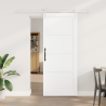 Puerta Corrediza  con Juego de Herrajes Blanca 83x202 cm Madera Maciza de Pino 1