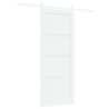 Puerta Corrediza  con Juego de Herrajes Blanca 83x202 cm Madera Maciza de Pino 2