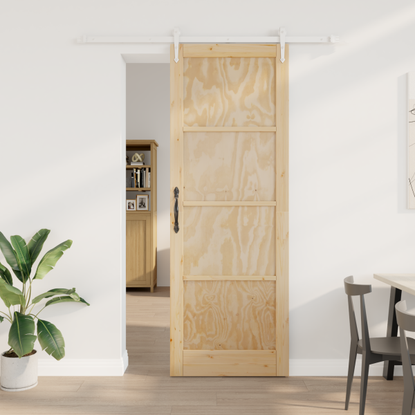 Puerta corrediza  con juego de hardware 83x232 cm Madera maciza de Pino D