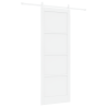 Puerta Deslizante  con Juego de Hardware Blanca 83x232 cm Madera Maciza de Pino 2