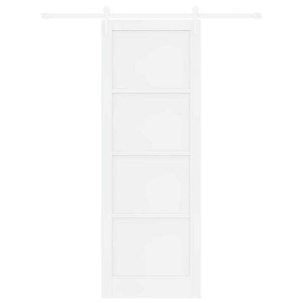 Puerta Deslizante  con Juego de Hardware Blanca 83x232 cm Madera Maciza de Pino M 4