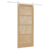 Puerta Deslizante  con Juego de Herrajes 86x198.5 cm Madera Maciza de Pino 2