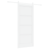 Puerta Corredera  con Juego de Herrajes Blanca 86x198.5 cm Madera Sólida de Pino 2