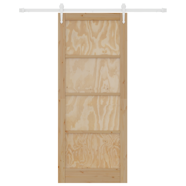 Puerta Corredera  con Juego de Hardware 86x211 cm de Madera Sólida de Pino M 4
