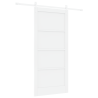 Puerta Corrediza  con Juego de Hardware Blanco 93x202 cm Madera Maciza de Pino 2
