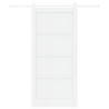 Puerta Corrediza  con Juego de Hardware Blanco 93x202 cm Madera Maciza de Pino 4