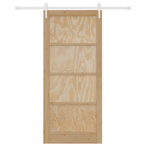 Puerta Corredera  con Set de Hardware 93x211 cm Madera Sólida de Pino M 4