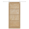 Puerta Corredera  con Set de Hardware 93x211 cm Madera Sólida de Pino 4