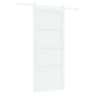 Puerta deslizante  con juego de hardware blanca 93x211 cm de madera sólida de pino H