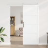 Puerta Corredera  con Juego de Accesorios Blanca 93x232 cm Madera Maciza de Pino 3