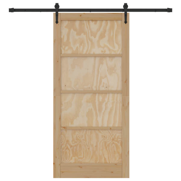 Puerta Deslizante  con Juego de Hardware 93x202 cm Madera Maciza de Pino M 4