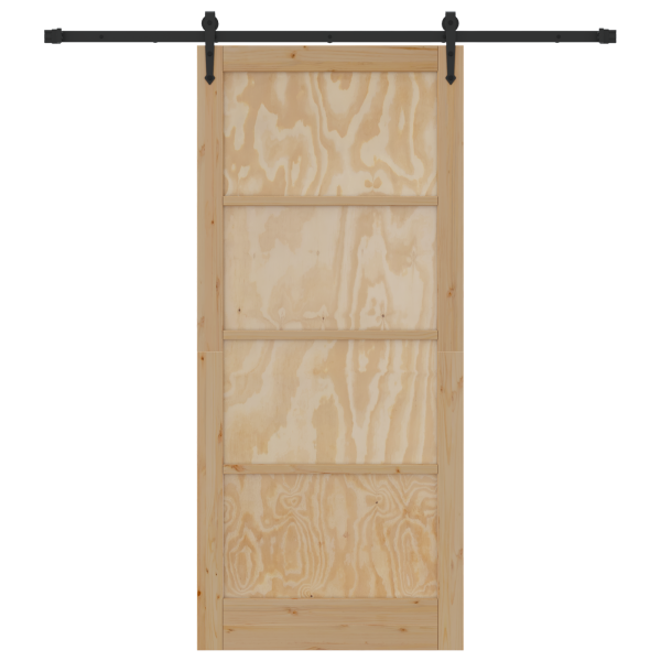 Puerta Deslizante  con Juego de Hardware 93x211 cm de Madera de Pino Sólido M 4