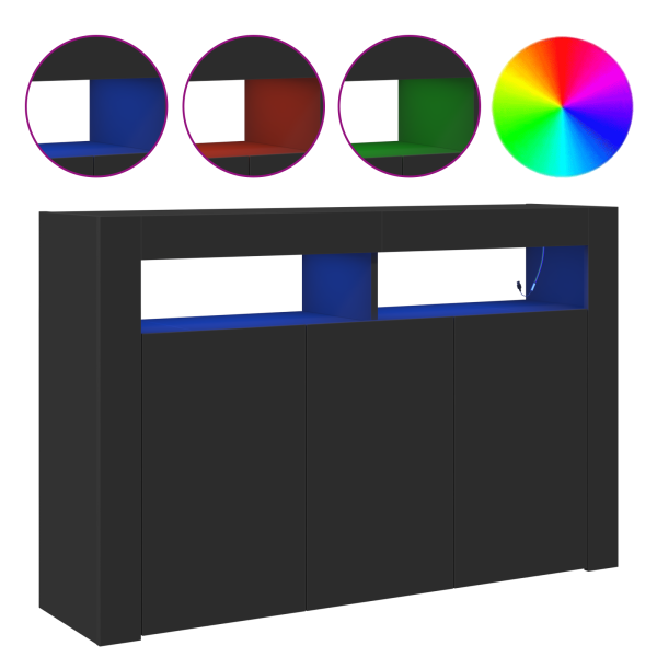 Cristaleira Preta Madeira engenheirada 116 x 30 x 75 cm M 4