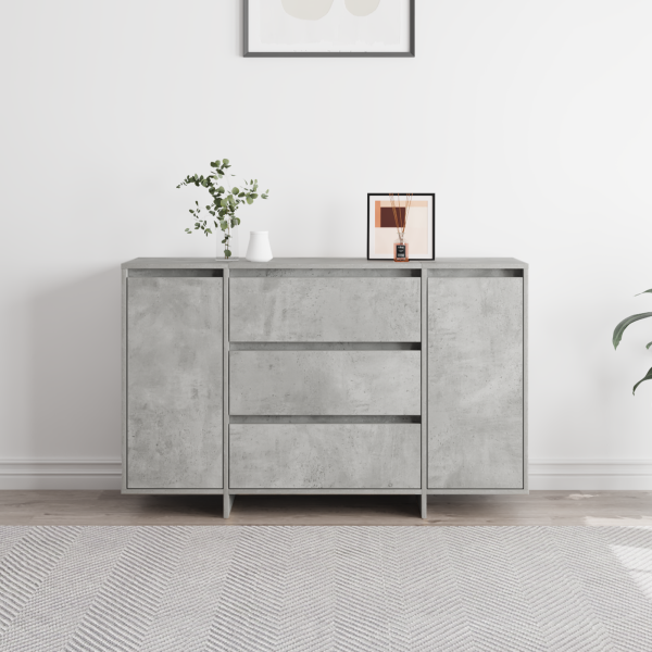 Sideboard de Gris Concreto 120x41x75 cm Madera Elaborada M 4