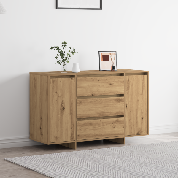Sideboard Artisan de roble 120x41x75 cm en madera fabricada D
