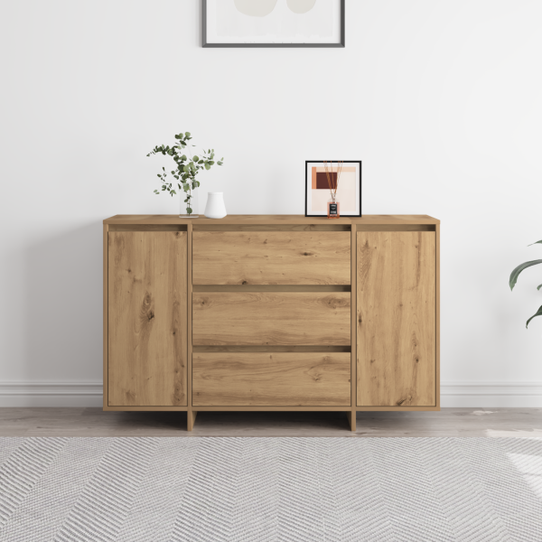 Sideboard Artisan de roble 120x41x75 cm en madera fabricada M 4