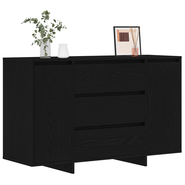 Sideboard Preto Carvalho 120x41x75 cm Madeira de Engenharia M 3