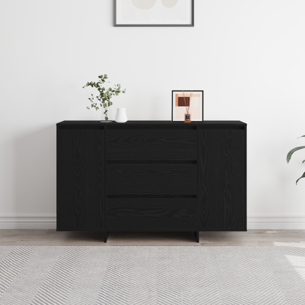 Sideboard Preto Carvalho 120x41x75 cm Madeira de Engenharia M 4