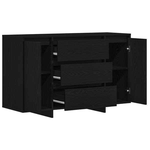 Sideboard Preto Carvalho 120x41x75 cm Madeira de Engenharia M 5