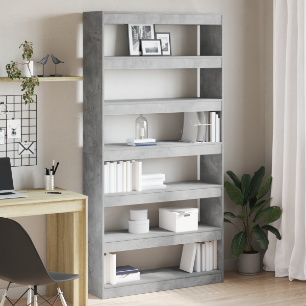 Librería Gris Madera 100 x 30 x 198 cm Estantería Rectangular D