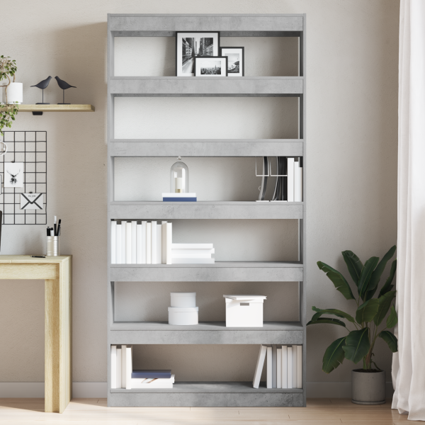 Librería Gris Madera 100 x 30 x 198 cm Estantería Rectangular M 4