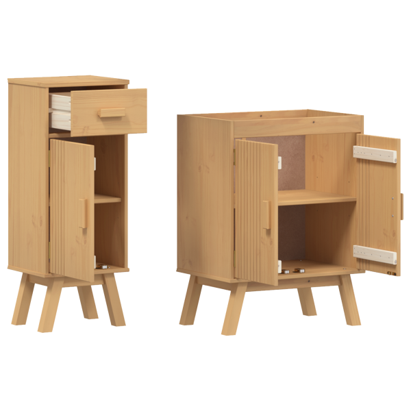 Juego de muebles de baño 2 piezas madera maciza de pino M 5